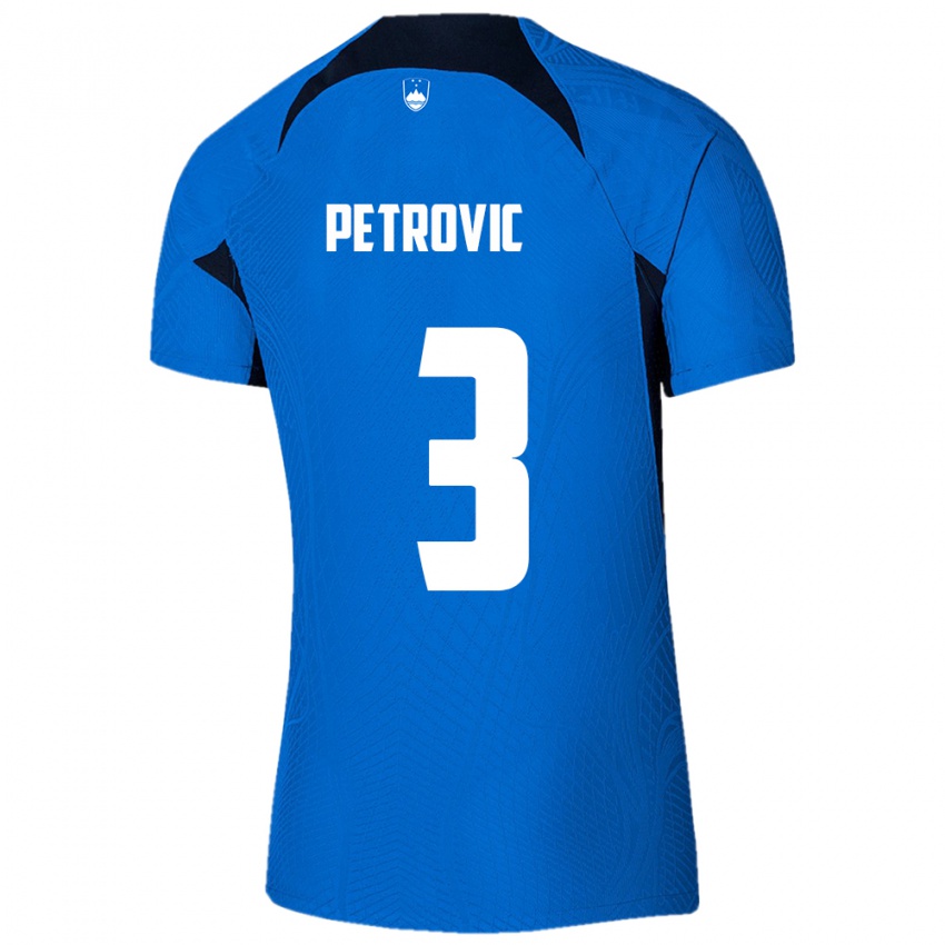 Niño Camiseta Eslovenia Zan Petrovic #3 Azul 2ª Equipación 24-26 La Camisa Perú