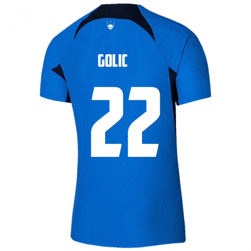 Niño Camiseta Eslovenia Tilen Golic #22 Azul 2ª Equipación 24-26 La Camisa Perú