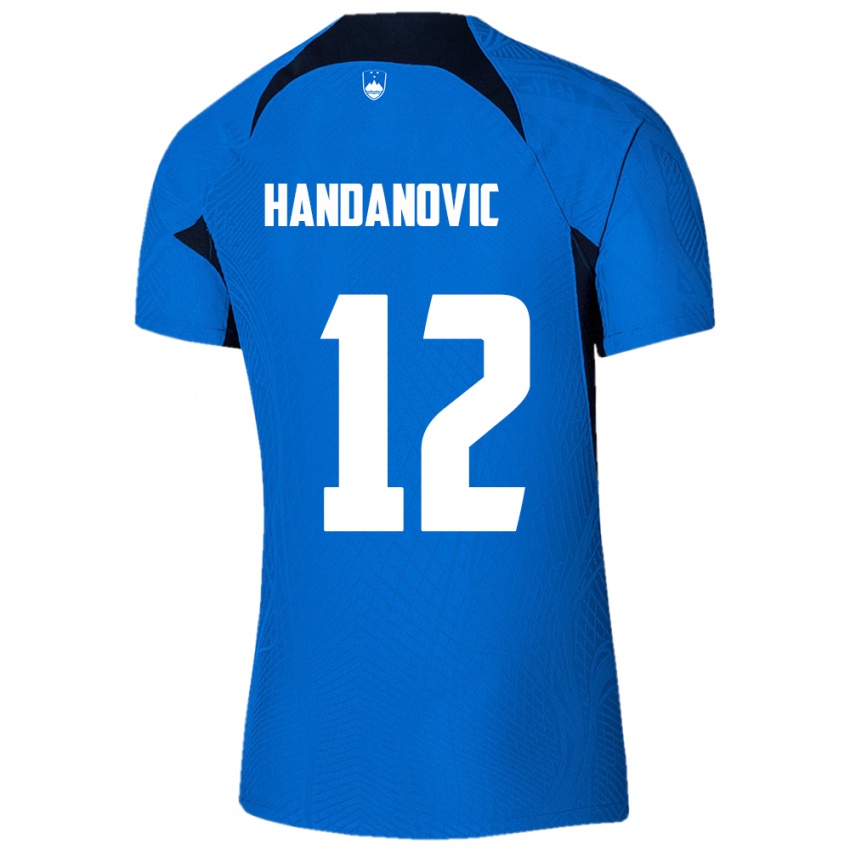 Niño Camiseta Eslovenia Tanej Handanovic #12 Azul 2ª Equipación 24-26 La Camisa Perú