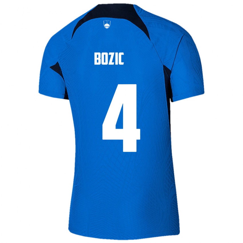 Niño Camiseta Eslovenia Viktor Bozic #4 Azul 2ª Equipación 24-26 La Camisa Perú