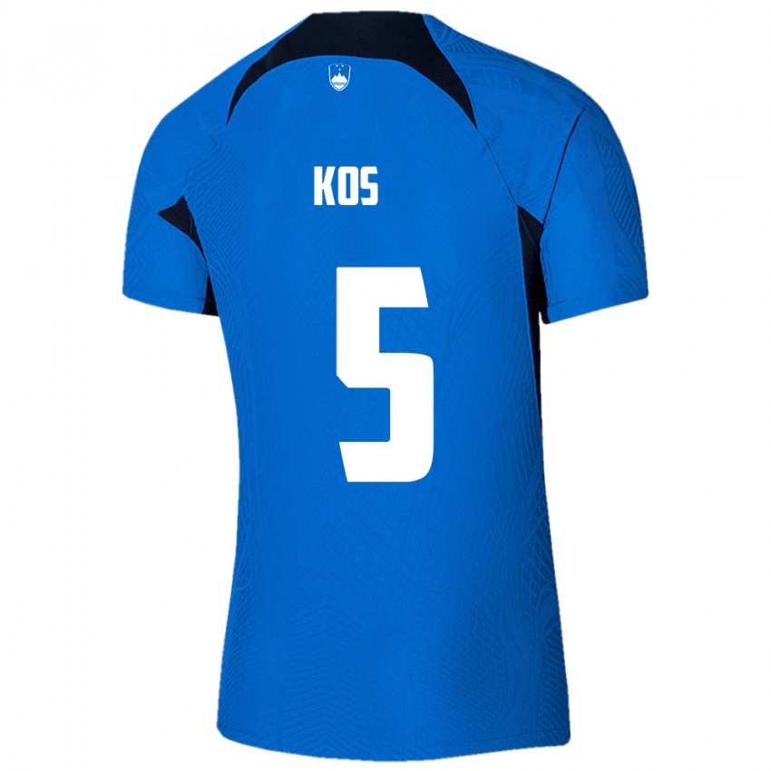 Niño Camiseta Eslovenia Evelina Kos #5 Azul 2ª Equipación 24-26 La Camisa Perú