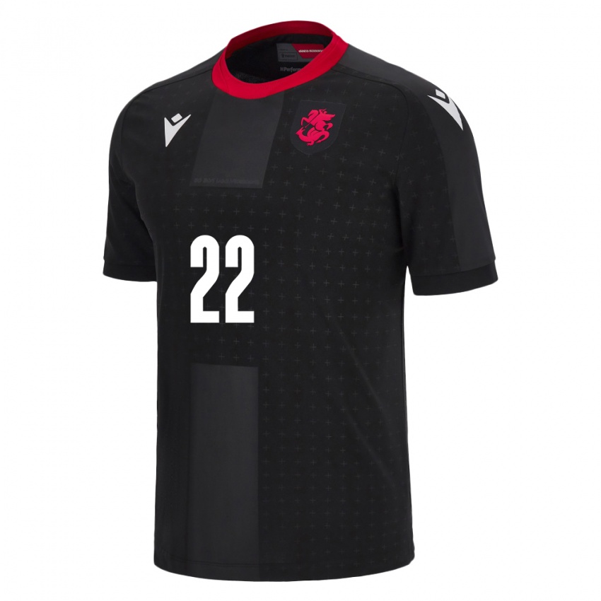 Niño Camiseta Georgia Svetalna Gabelaia #22 Negro 2ª Equipación 24-26 La Camisa Perú