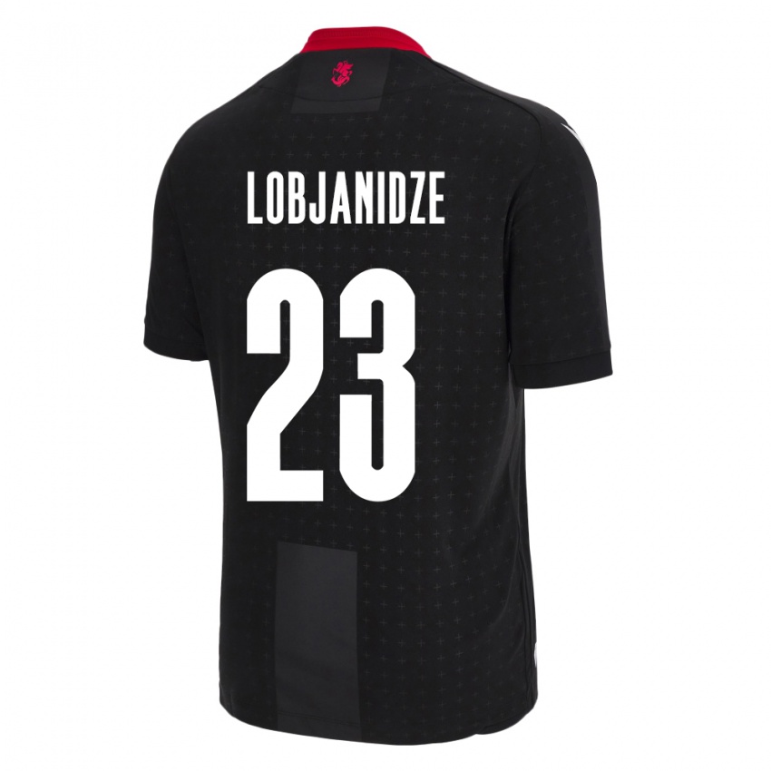 Niño Camiseta Georgia Saba Lobjanidze #23 Negro 2ª Equipación 24-26 La Camisa Perú