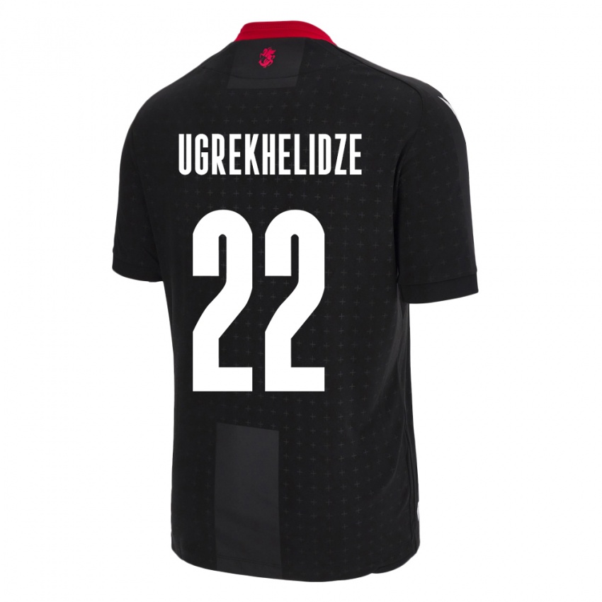 Niño Camiseta Georgia Nikoloz Ugrekhelidze #22 Negro 2ª Equipación 24-26 La Camisa Perú