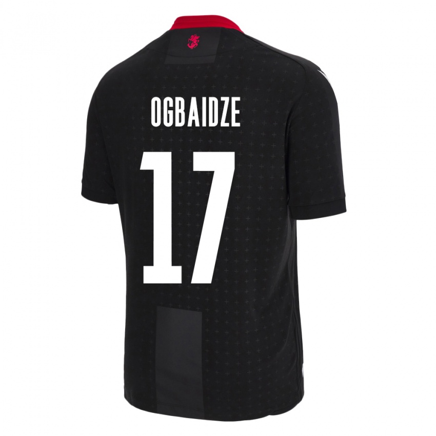 Niño Camiseta Georgia Shalva Ogbaidze #17 Negro 2ª Equipación 24-26 La Camisa Perú