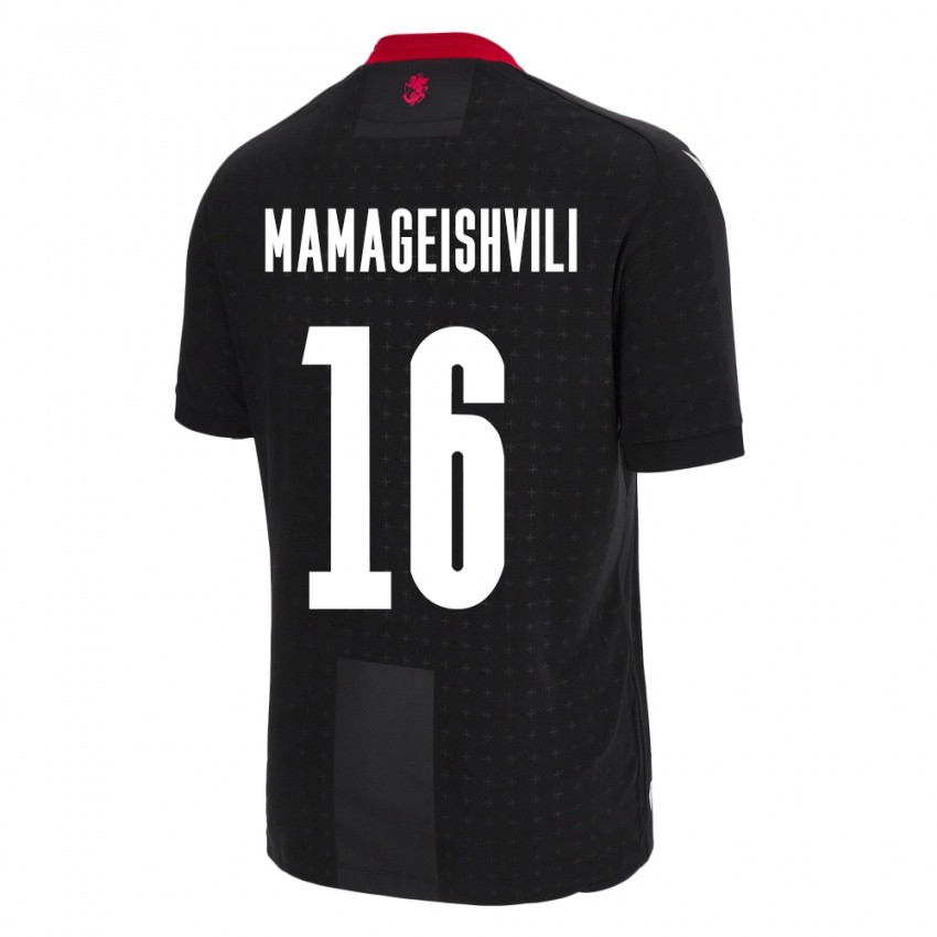 Niño Camiseta Georgia Gizo Mamageishvili #16 Negro 2ª Equipación 24-26 La Camisa Perú