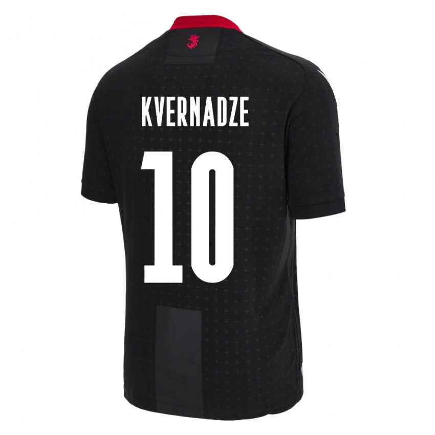 Niño Camiseta Georgia Giorgi Kvernadze #10 Negro 2ª Equipación 24-26 La Camisa Perú