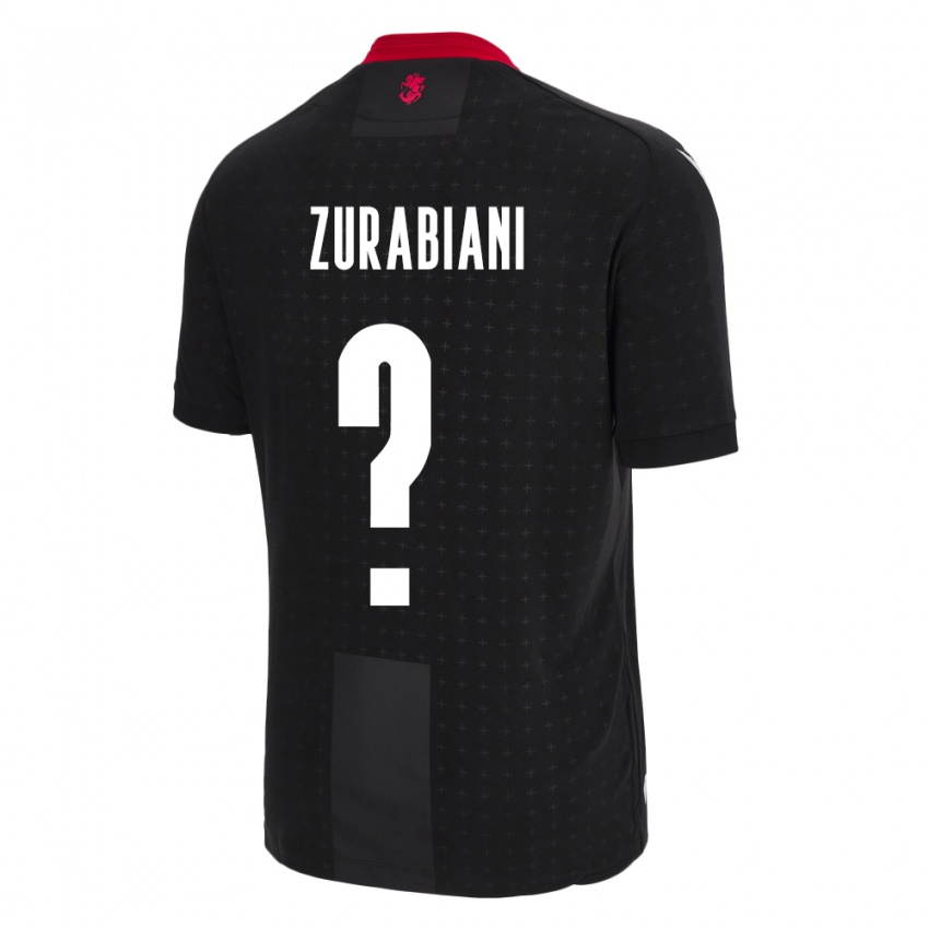 Niño Camiseta Georgia Davit Zurabiani #0 Negro 2ª Equipación 24-26 La Camisa Perú