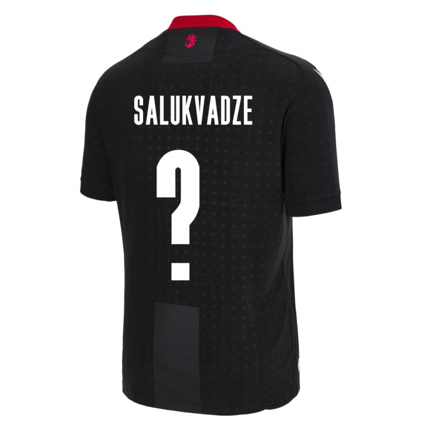 Niño Camiseta Georgia Luka Salukvadze #0 Negro 2ª Equipación 24-26 La Camisa Perú