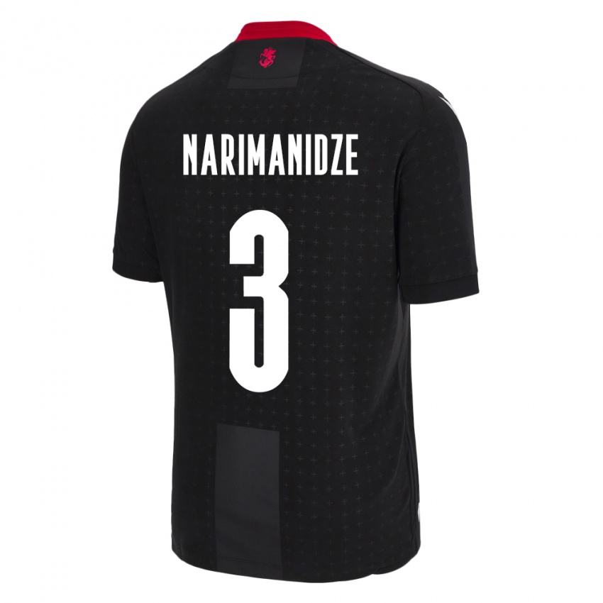 Niño Camiseta Georgia Aleksandre Narimanidze #3 Negro 2ª Equipación 24-26 La Camisa Perú