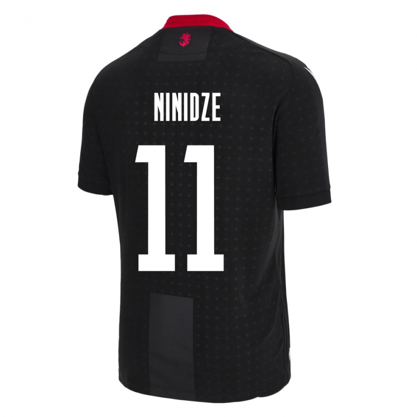 Niño Camiseta Georgia Nikoloz Ninidze #11 Negro 2ª Equipación 24-26 La Camisa Perú