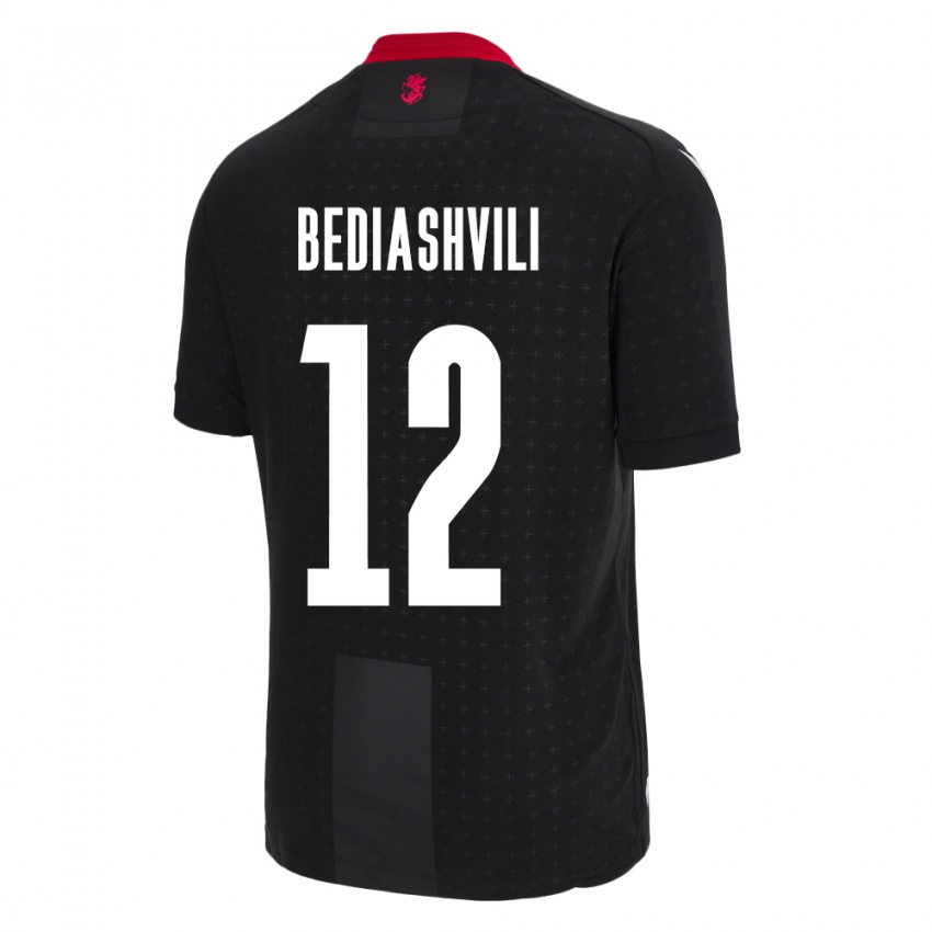 Niño Camiseta Georgia Giorgi Bediashvili #12 Negro 2ª Equipación 24-26 La Camisa Perú