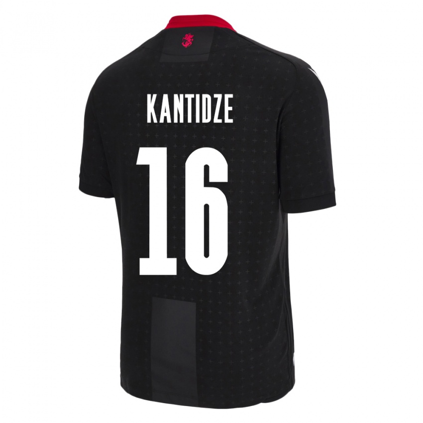 Niño Camiseta Georgia Nikoloz Kantidze #16 Negro 2ª Equipación 24-26 La Camisa Perú