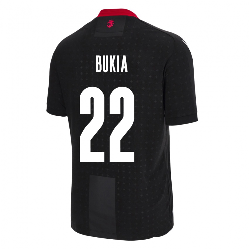 Niño Camiseta Georgia Davit Bukia #22 Negro 2ª Equipación 24-26 La Camisa Perú