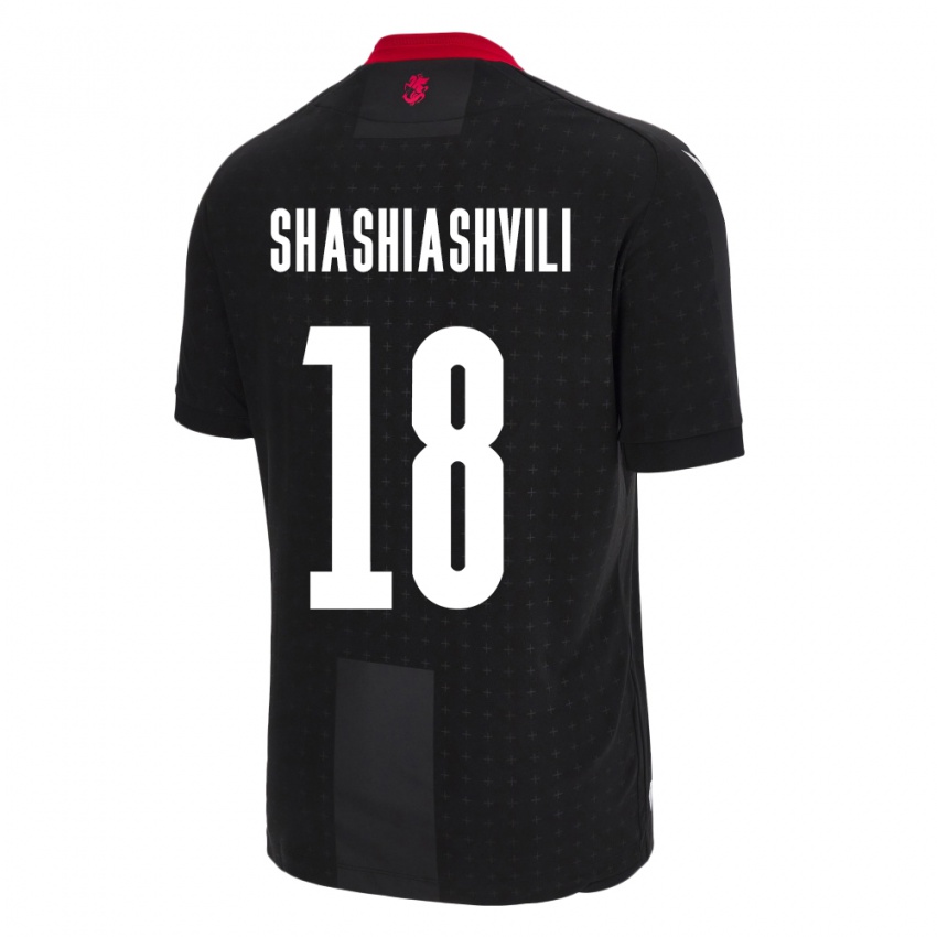 Niño Camiseta Georgia Luka Shashiashvili #18 Negro 2ª Equipación 24-26 La Camisa Perú