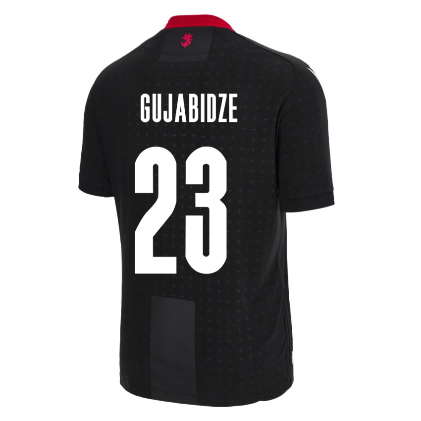 Niño Camiseta Georgia Nino Gujabidze #23 Negro 2ª Equipación 24-26 La Camisa Perú