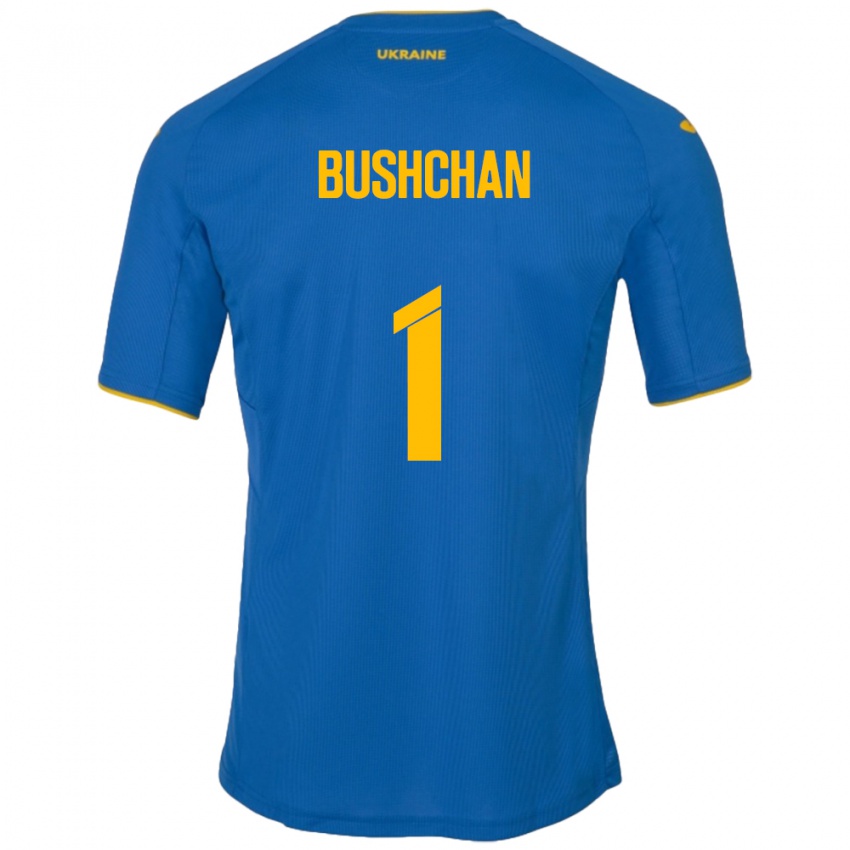 Niño Camiseta Ucrania Georgiy Bushchan #1 Azul 2ª Equipación 24-26 La Camisa Perú