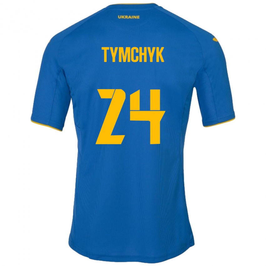 Niño Camiseta Ucrania Oleksandr Tymchyk #24 Azul 2ª Equipación 24-26 La Camisa Perú