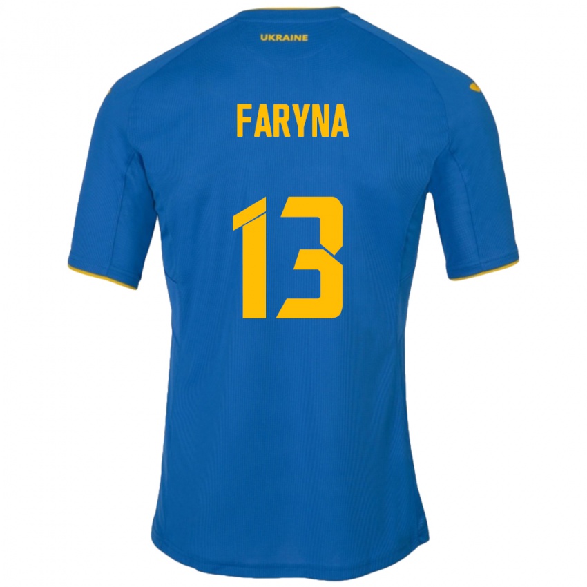 Niño Camiseta Ucrania Maryan Faryna #13 Azul 2ª Equipación 24-26 La Camisa Perú