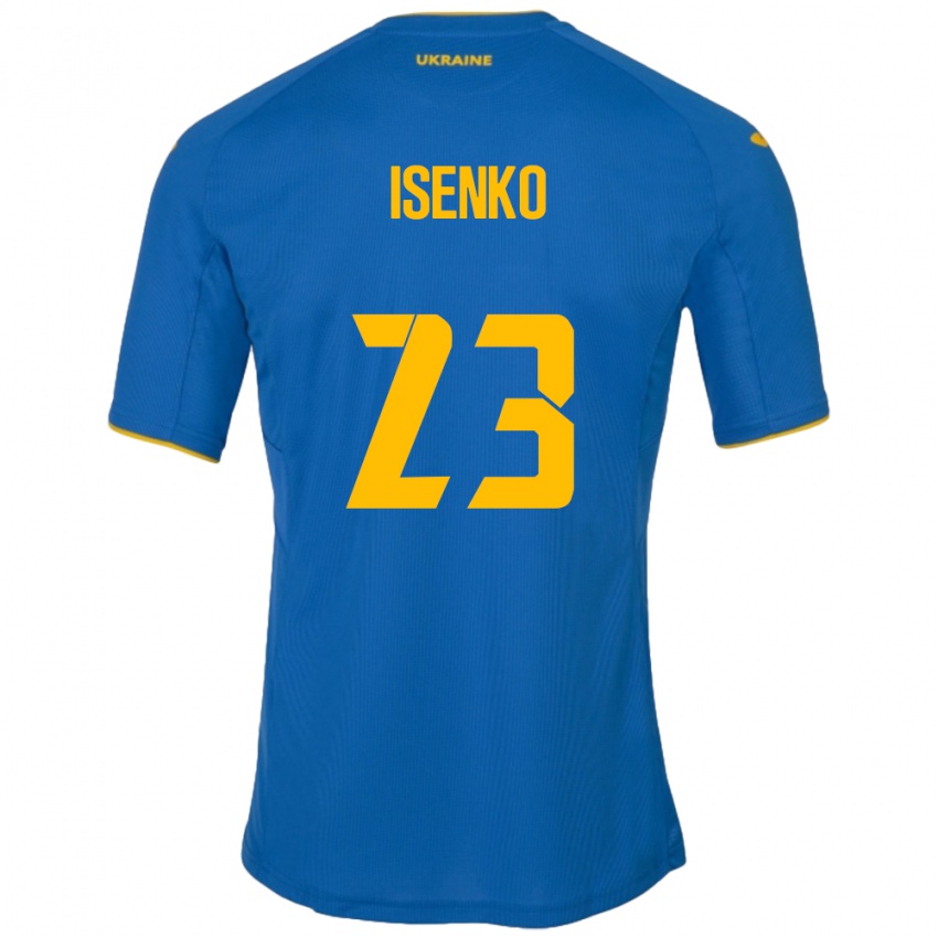 Niño Camiseta Ucrania Pavlo Isenko #23 Azul 2ª Equipación 24-26 La Camisa Perú