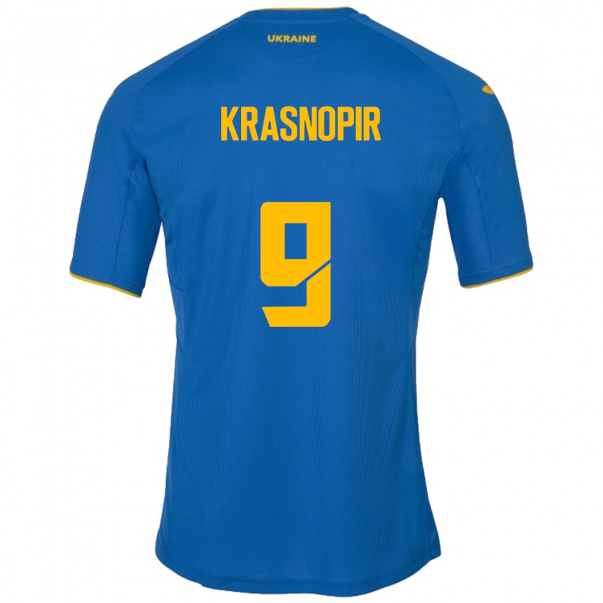 Niño Camiseta Ucrania Igor Krasnopir #9 Azul 2ª Equipación 24-26 La Camisa Perú