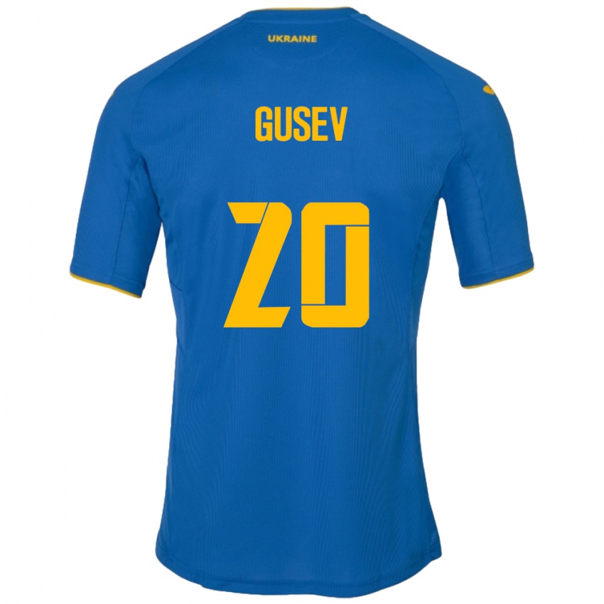 Niño Camiseta Ucrania Oleksiy Gusev #20 Azul 2ª Equipación 24-26 La Camisa Perú