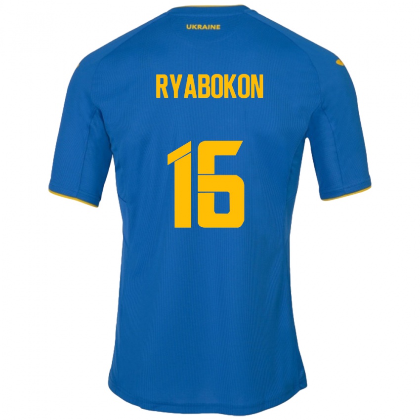 Niño Camiseta Ucrania Yevgeniy Ryabokon #16 Azul 2ª Equipación 24-26 La Camisa Perú