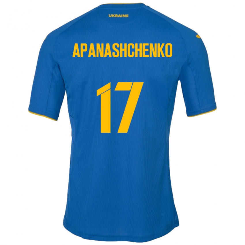 Niño Camiseta Ucrania Daryna Apanashchenko #17 Azul 2ª Equipación 24-26 La Camisa Perú