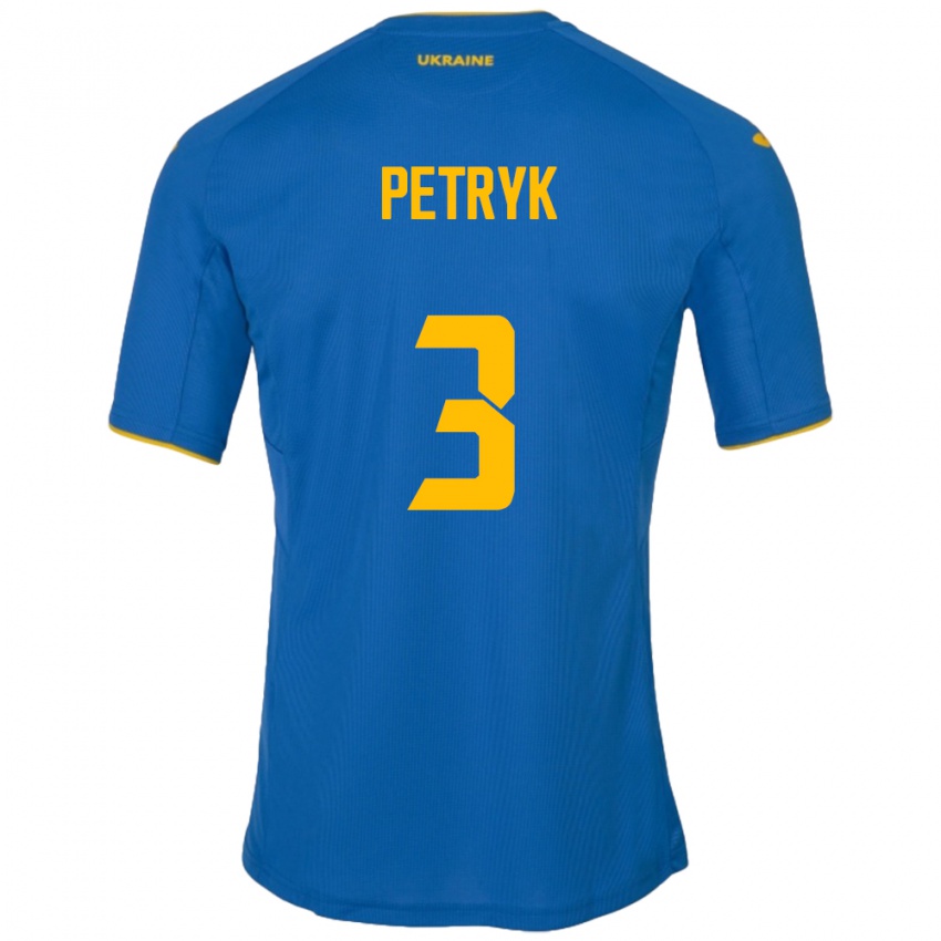 Niño Camiseta Ucrania Anna Petryk #3 Azul 2ª Equipación 24-26 La Camisa Perú