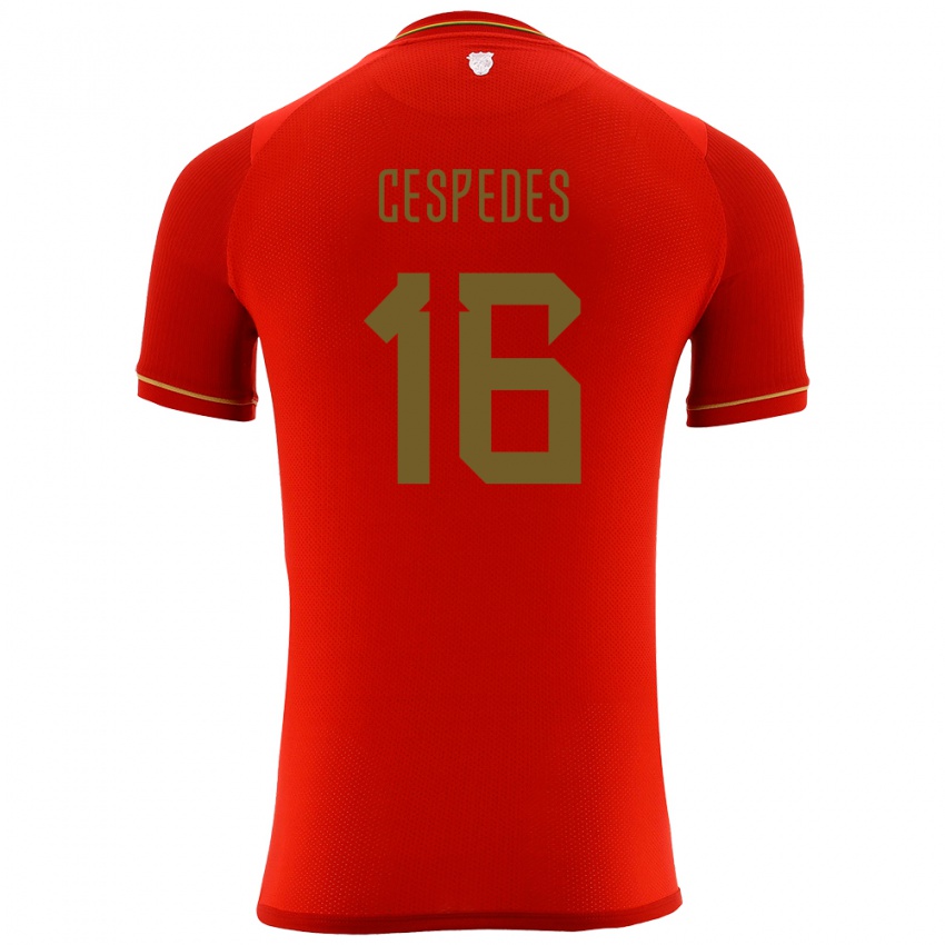 Niño Camiseta Bolivia Boris Céspedes #16 Rojo 2ª Equipación 24-26 La Camisa Perú
