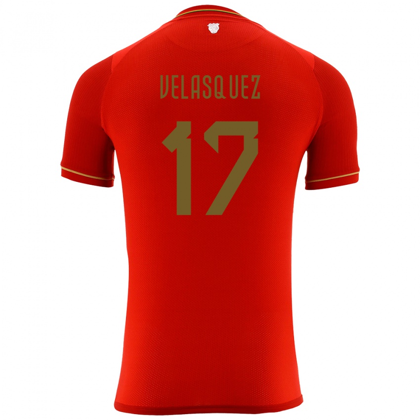 Niño Camiseta Bolivia Jhon Velásquez #17 Rojo 2ª Equipación 24-26 La Camisa Perú