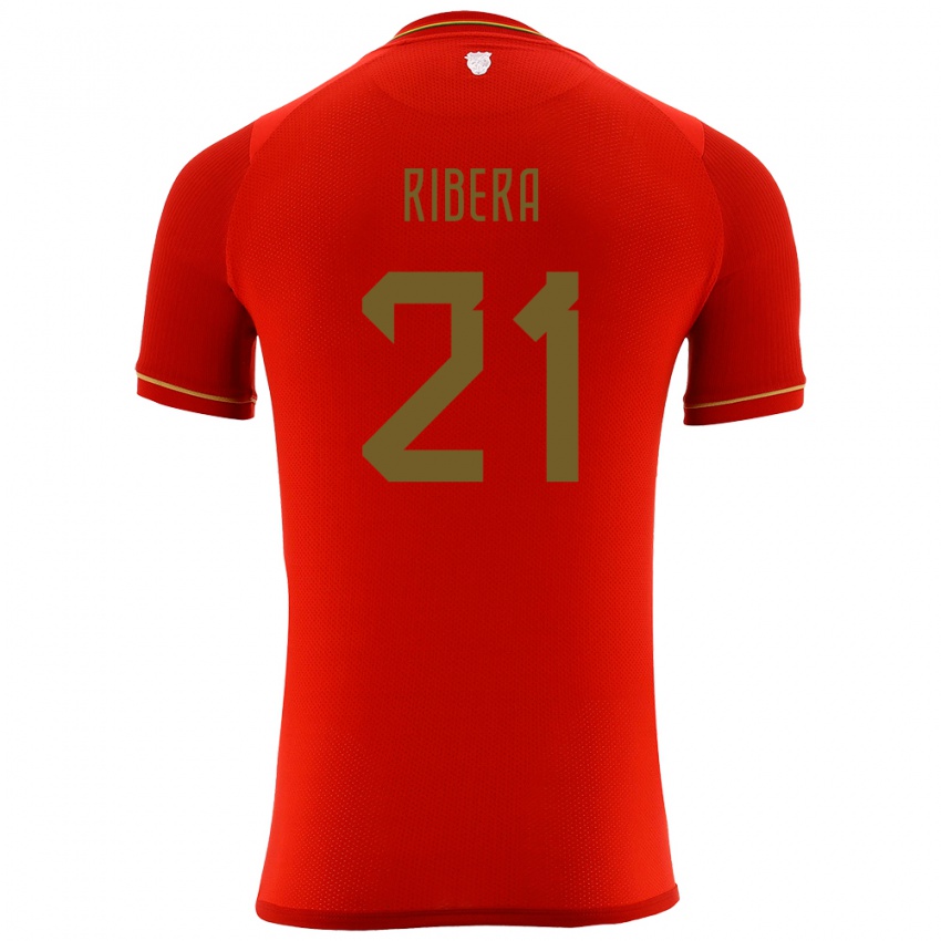 Niño Camiseta Bolivia Daniel Ribera #21 Rojo 2ª Equipación 24-26 La Camisa Perú