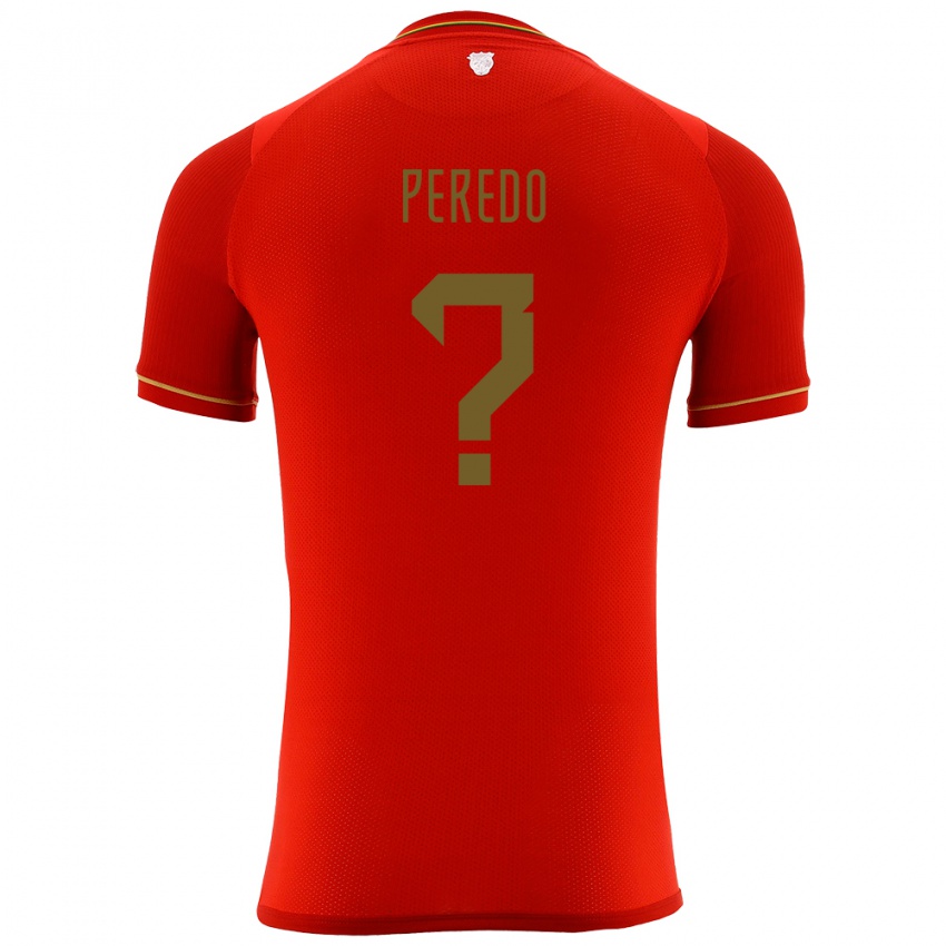 Niño Camiseta Bolivia Gustavo Peredo #0 Rojo 2ª Equipación 24-26 La Camisa Perú