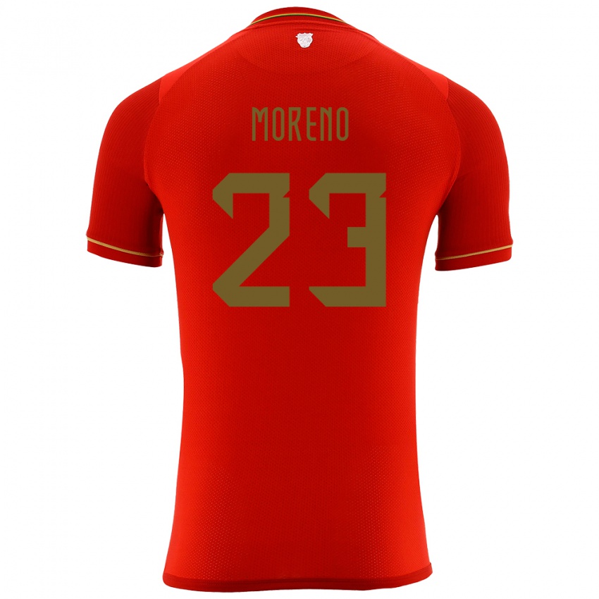 Niño Camiseta Bolivia Leonel Moreno #23 Rojo 2ª Equipación 24-26 La Camisa Perú