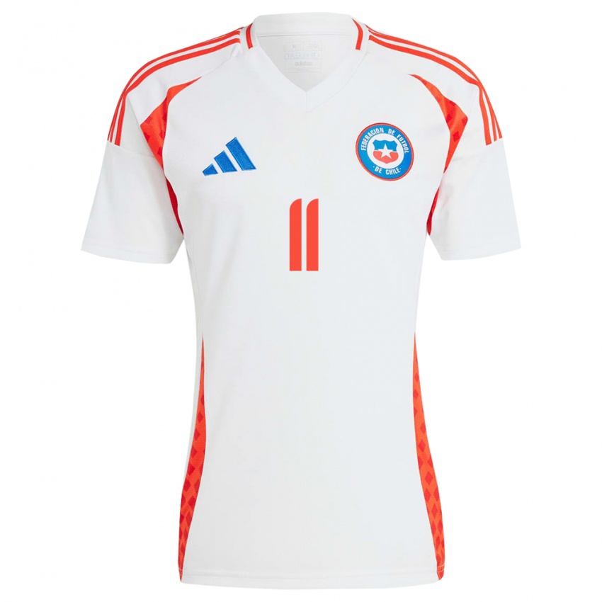 Niño Camiseta Chile Eduardo Vargas #11 Blanco 2ª Equipación 24-26 La Camisa Perú