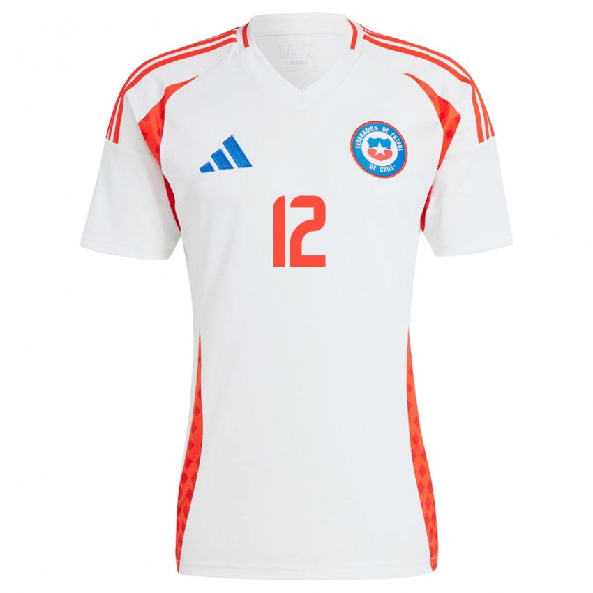 Niño Camiseta Chile Gabriela Bórquez #12 Blanco 2ª Equipación 24-26 La Camisa Perú