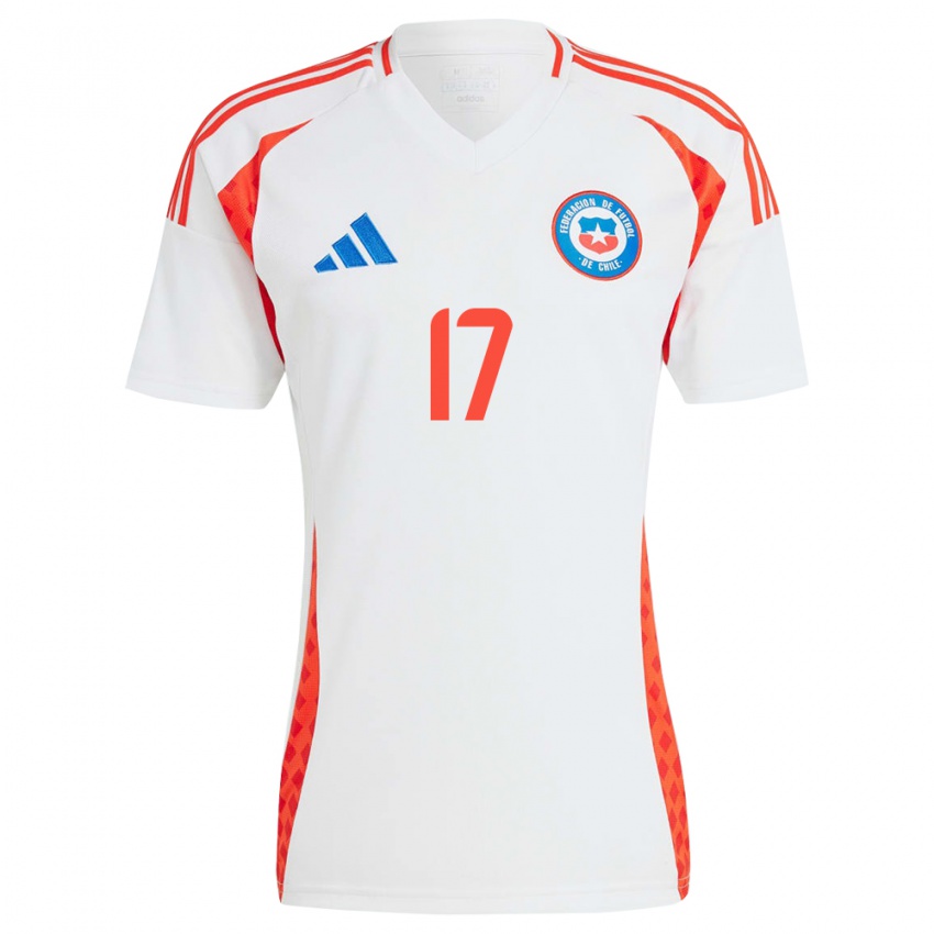 Niño Camiseta Chile Francisco Marchant #17 Blanco 2ª Equipación 24-26 La Camisa Perú