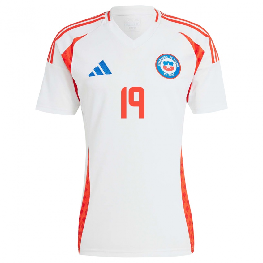 Niño Camiseta Chile Valentina Navarrete #19 Blanco 2ª Equipación 24-26 La Camisa Perú