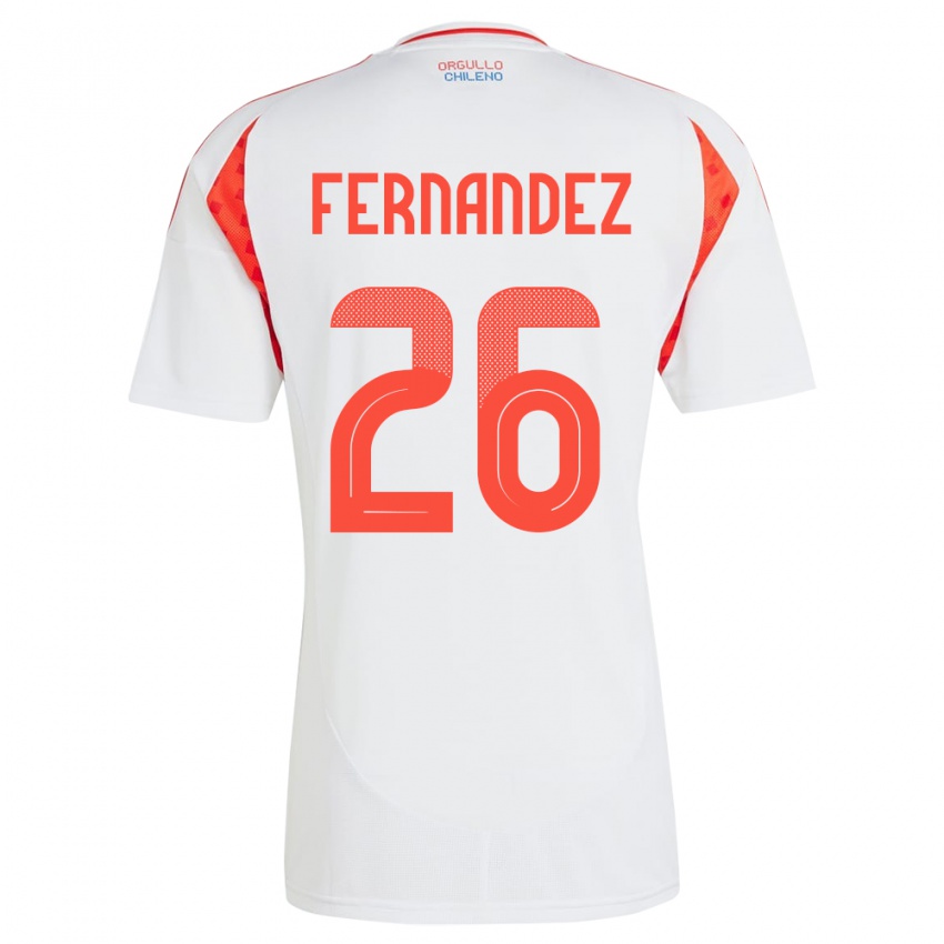 Niño Camiseta Chile Nicolás Fernández #266 Blanco 2ª Equipación 24-26 La Camisa Perú