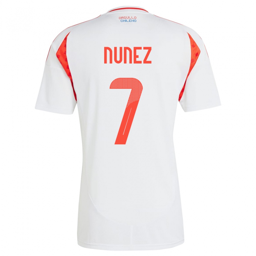 Niño Camiseta Chile Marcelino Núñez #7 Blanco 2ª Equipación 24-26 La Camisa Perú