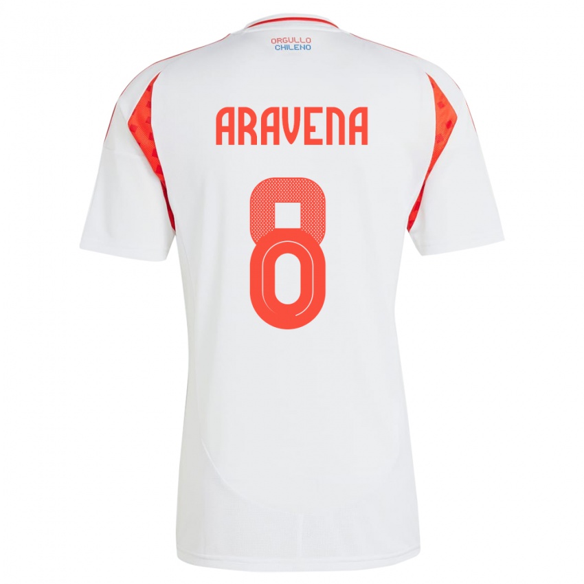 Niño Camiseta Chile Alexander Aravena #8 Blanco 2ª Equipación 24-26 La Camisa Perú