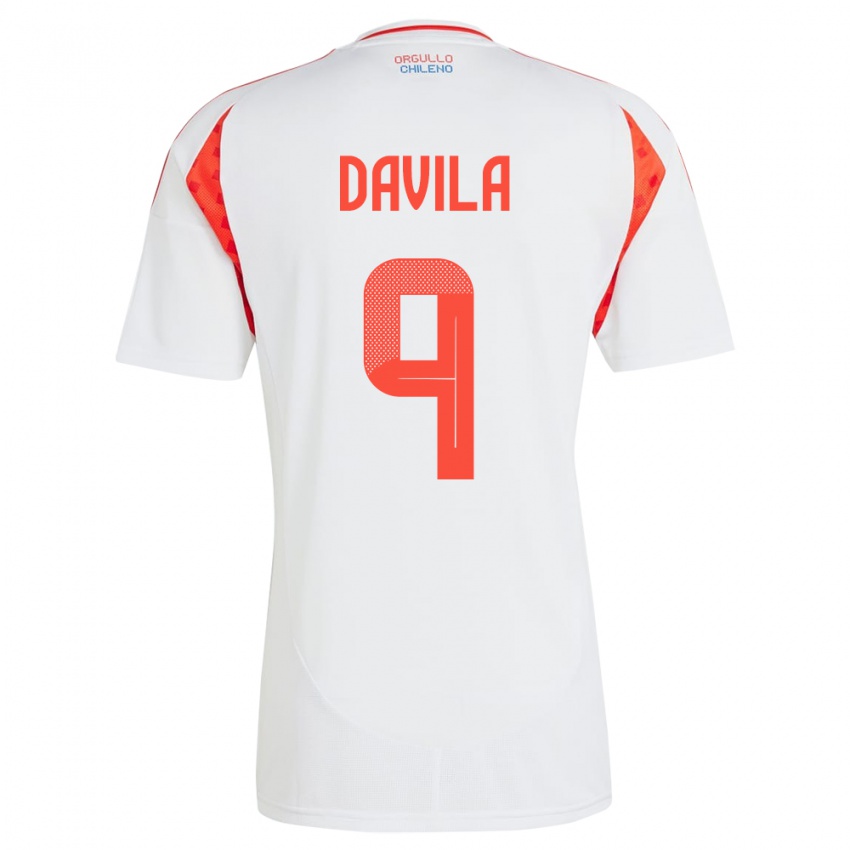 Niño Camiseta Chile Víctor Dávila #9 Blanco 2ª Equipación 24-26 La Camisa Perú