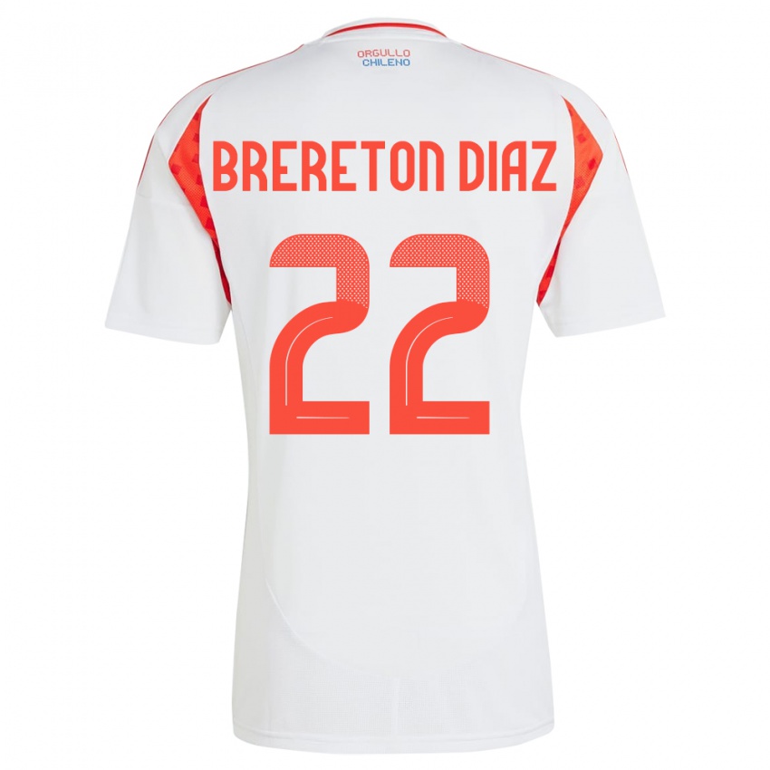 Niño Camiseta Chile Ben Brereton Díaz #22 Blanco 2ª Equipación 24-26 La Camisa Perú