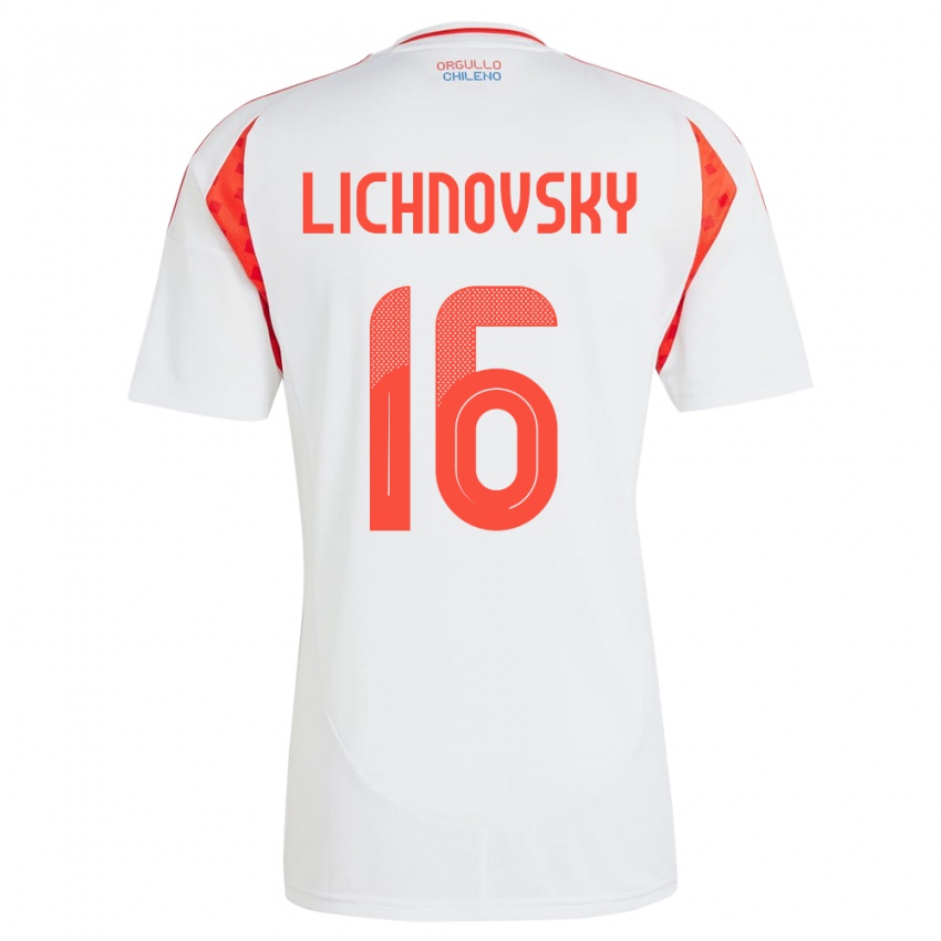 Niño Camiseta Chile Igor Lichnovsky #16 Blanco 2ª Equipación 24-26 La Camisa Perú