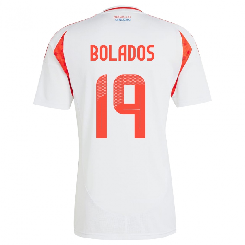 Niño Camiseta Chile Marcos Bolados #19 Blanco 2ª Equipación 24-26 La Camisa Perú