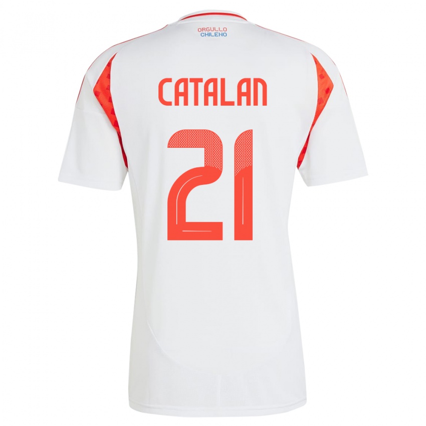 Niño Camiseta Chile Matías Catalán #21 Blanco 2ª Equipación 24-26 La Camisa Perú