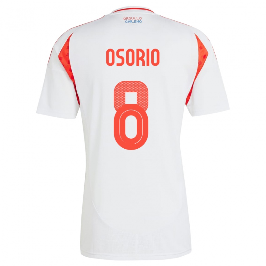 Niño Camiseta Chile Darío Osorio #8 Blanco 2ª Equipación 24-26 La Camisa Perú