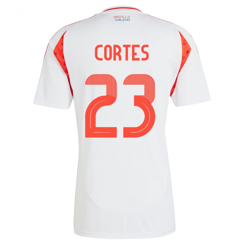 Niño Camiseta Chile Brayan Cortés #23 Blanco 2ª Equipación 24-26 La Camisa Perú