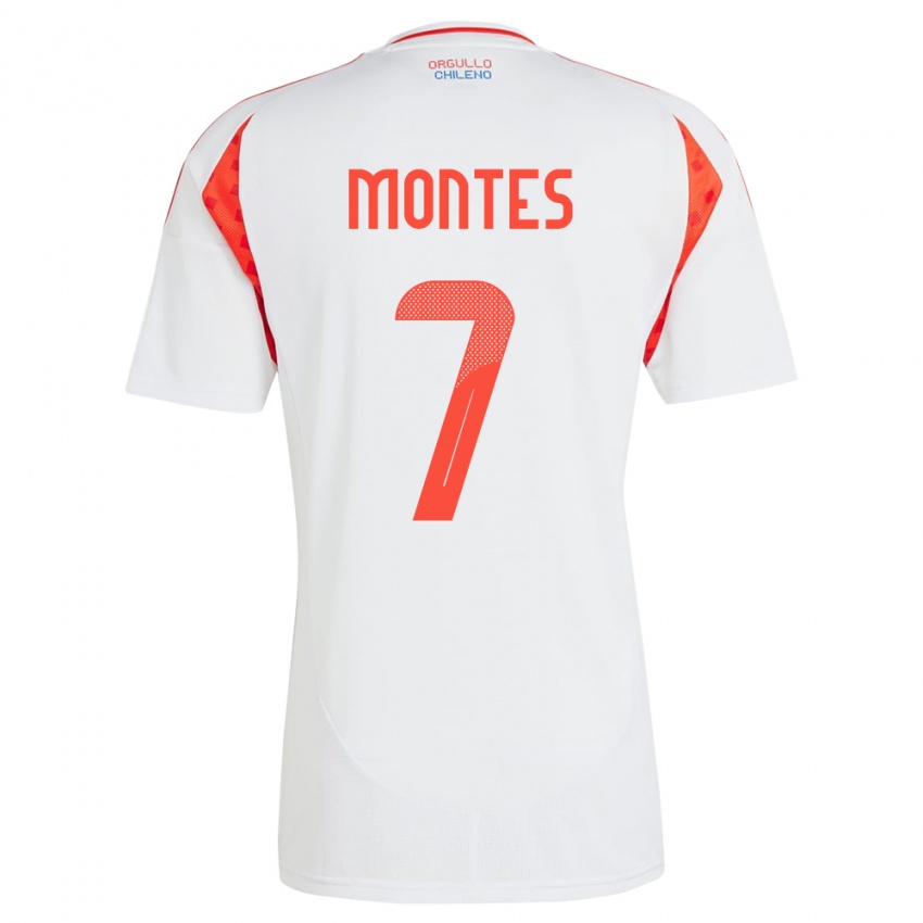 Niño Camiseta Chile Clemente Montes #7 Blanco 2ª Equipación 24-26 La Camisa Perú