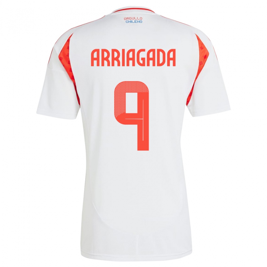 Niño Camiseta Chile Luciano Arriagada #9 Blanco 2ª Equipación 24-26 La Camisa Perú